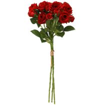 položky Umělé dekorativní růže jasně červené Ø4cm D45cm 3 ks