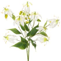 položky Umělý květ Gloriosa, bílý a žlutý, elegantní kvetoucí větvička k dekoraci, 80 cm, 3 kusy