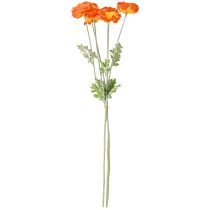 položky Umělé máky letní květiny oranžová Ø7cm L78cm 3ks