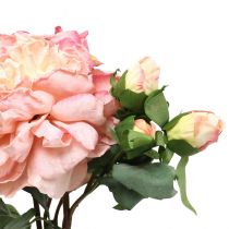 položky Umělá růže květ a poupata umělý květ růžová 57cm
