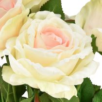 položky Umělé růže Kytice z umělých růží Krémově růžové trsátko 54cm