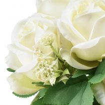 položky Umělé růže Kytice z umělých růží Bílý trs 42cm