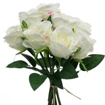 Umělé růže ve svazku bílé 30cm 8ks