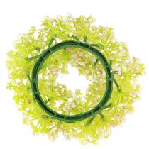 položky Umělý květinový věnec mini stolní dekorace bílá růžová Ø12cm 6 ks