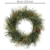 položky Věnec z umělých borovicových větví s kužely 60 cm