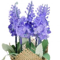 položky Umělá levandule umělá květina levandule v jutovém sáčku bílá/fialová/modrá 17cm 5ks