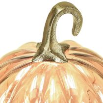 položky Dýňová dekorace ze skla skleněná dýňová dekorace na stůl oranžová Ø14cm V18cm