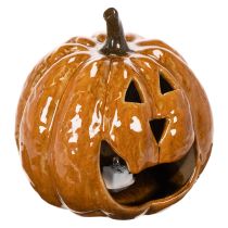 položky Keramická dýňová halloweenská LED dekorace 15cm