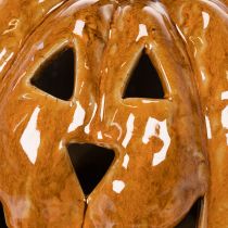položky Keramická dýňová halloweenská LED dekorace 15cm