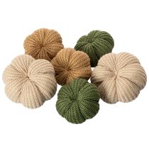 položky Dekorativní pletené dýně, podzimní dekorace, 10 cm, 6 kusů