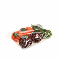 položky Mini dýně vločkovaná oranžová, zelená, červená Ø9cm 6 ks