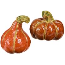 položky Dýně keramické podzimní dekorace hnědooranžové 10/13cm 2 ks