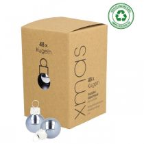 položky Mini vánoční koule skleněné modré matné/lesklé Ø2cm 44 ks