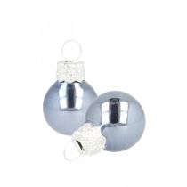 Mini vánoční koule skleněné modré matné/lesklé Ø2cm 44 kusů
