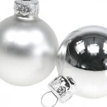 Vánoční koule skleněná stříbrná koule matná/lesklá Ø4cm 60ks