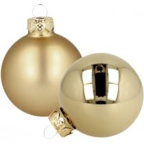 Vánoční koule skleněné zlaté matné lesklé Ø5,5cm 26ks
