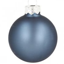 Vánoční koule skleněné modré matné lesklé Ø5,5cm 26ks
