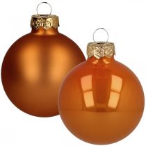 Vánoční ozdoby skleněné oranžové matné lesklé Ø5,5cm 26ks