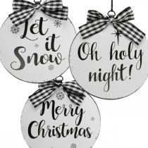 položky Ozdobný věšák vánoční stromeček koule kovová vintage Ø15cm 3 ks