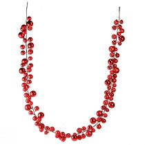 položky Vánoční dekorace na stromeček, červená girlanda s ozdobami 160 cm