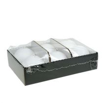 položky Sada 6 bílých kulových svíček o průměru 80 mm - dekorativní voskové svíčky pro oslavy a útulnou atmosféru