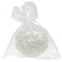 položky Svíčka ve tvaru koule s motivem růže, stolní dekorace na svatby a narozeniny, 10,5 cm, bílá