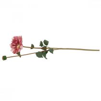 položky Umělá květina jiřina růžový květ s poupatem V57cm