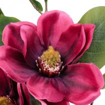 Umělý květ magnólie větev, magnólie umělá růžová 65cm 3ks
