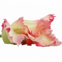 Umělá květina, papoušek tulipán růžový, jarní květina 63cm