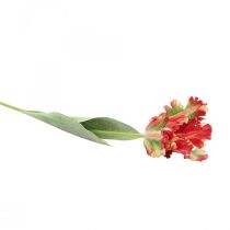 Umělá květina, papoušek tulipán červený žlutý, jarní květina 69cm