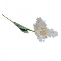 Umělá květina, papoušek tulipán bílozelený, jarní květina 69cm
