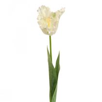 Umělá květina, papoušek tulipán bílozelený, jarní květina 69cm