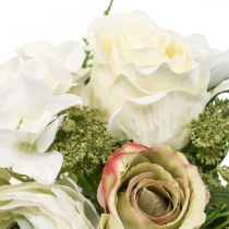 položky Umělé květiny deco kytice růže ranunculus hortenzie V23cm