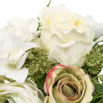 Umělé květiny deco kytice růže ranunculus hortenzie V23cm
