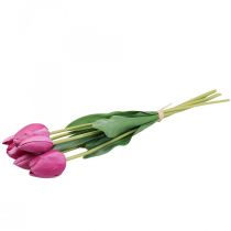 Umělé květiny tulipán růžový, jarní květina L48cm svazek 5 ks