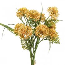 položky Umělé květiny Žlutá Allium Dekorace Okrasná cibule 34cm 3 ks ve svazku