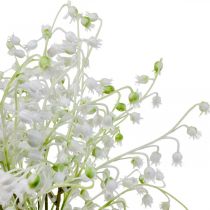 Umělé květiny, umělé konvalinky dekorace bílá 38cm 5ks
