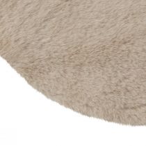položky Umělá kožešina dekorativní kožešina kulatý stolní běhoun kožešinový koberec béžový Ø38cm