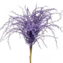 Umělé rostliny fialová suchá tráva uměle vločkovaná 62cm 3ks