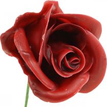 Umělé růže Bordeaux Wax Roses Deco Roses Wax Ø6cm 18ks