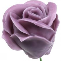 položky Umělé růže lila vosk růže deco roses vosk Ø6cm 18 kusů