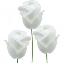 Umělé růže bílé voskové růže dekorační růže vosk Ø6cm 18ks