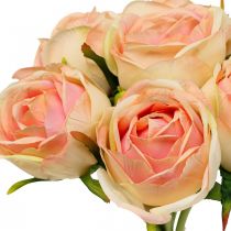 Umělé růže růžové umělé růže 28cm svazek 7 kusů