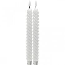LED svíčky bílý časovač pravý vosk na baterii 25cm 2ks