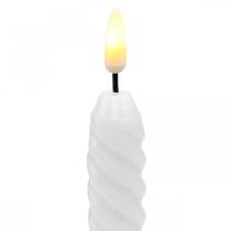 LED svíčky bílý časovač pravý vosk na baterii 25cm 2ks