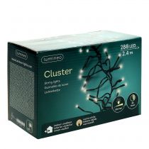 položky LED světelný řetěz pro venkovní 288er 2,4m černá/teplá bílá