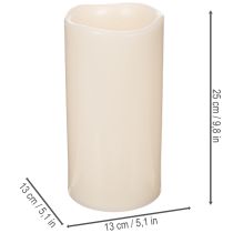 položky Velká LED svíčka na baterie s časovačem, teplá bílá, venkovní, 25 cm
