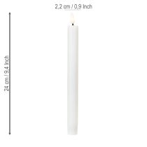 položky LED svíčky bílé kuželové svíčky voskové teple bílé 24,5 cm 2 kusy