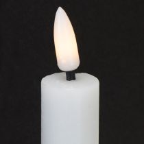 položky LED svíčky Bílé voskové svíčky s kuželovým efektem Teplá bílá 24,5 cm 2 ks