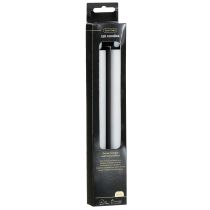položky LED svíčky Bílé voskové svíčky s kuželovým efektem Teplá bílá 24,5 cm 2 ks